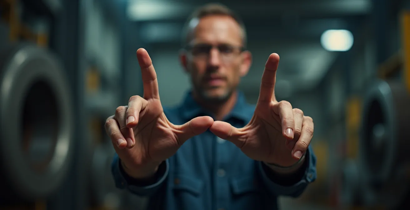 Séquence de gestes réflexes montrant l'exposition naturelle des mains face au danger